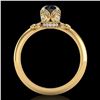 Image 3 : 1 ctw Fancy Black Diamond Engagment Art Deco Ring 18k Yellow Gold - REF-80Y2X