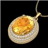 Image 2 : 4 ctw Citrine & Micro Pave VS/SI Diamond Necklace 18k Yellow Gold - REF-92R4K