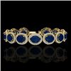 Image 1 : 30 ctw Sapphire & Micro Pave VS/SI Diamond Bracelet 10k Yellow Gold - REF-454F5M