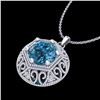 Image 2 : 1.11 ctw Fancy Intense Blue Diamond Art Deco Necklace 18k White Gold - REF-161N8F