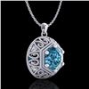 Image 3 : 1.11 ctw Fancy Intense Blue Diamond Art Deco Necklace 18k White Gold - REF-161N8F
