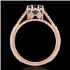 Image 3 : 1.25 ctw Fancy Black Diamond Engagment Art Deco Ring 18k Rose Gold - REF-100F2M