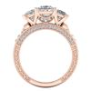 Image 3 : 2.66 ctw Princess VS/SI Diamond Art Deco 3 Stone Ring 18k Rose Gold - REF-581M8G