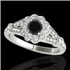 Image 1 : 1.9 ctw Certified VS Black Diamond Solitaire Halo Ring 10k White Gold - REF-64Y4X