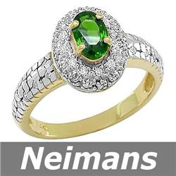 1.00 ct Chrome Diopside & Diamond Ring 14k Gold
