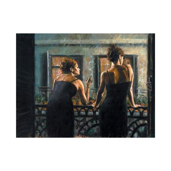 Fabian Perez, "Cenisientas Of/Night" Hand Textured Limited Edition Giclee on Boa