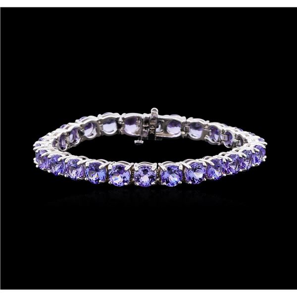 27.02 ctw Tanzanite Bracelet - 14KT White Gold