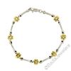 Image 7 : 14kt White and Yellow Gold 0.50 ctw Burnish Diamond Flower and Bar Link Bracelet