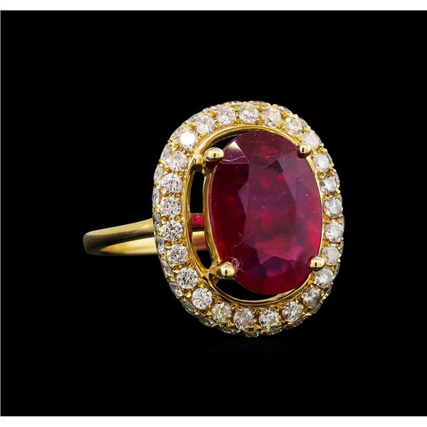 14KT Yellow Gold 3.89 ctw Ruby and Diamond Ring