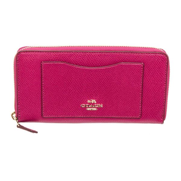 Coach Pink Leather Long Zippy Wallet