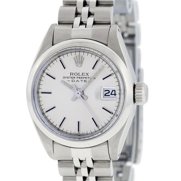 Rolex Ladies Stainless Steel Silver Index 26MM Datejust Wristwatch