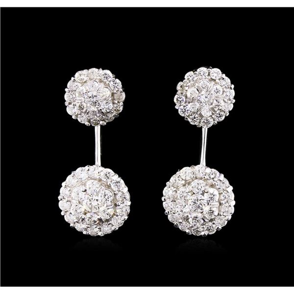 1.66 ctw Diamond Earrings - 14KT White Gold