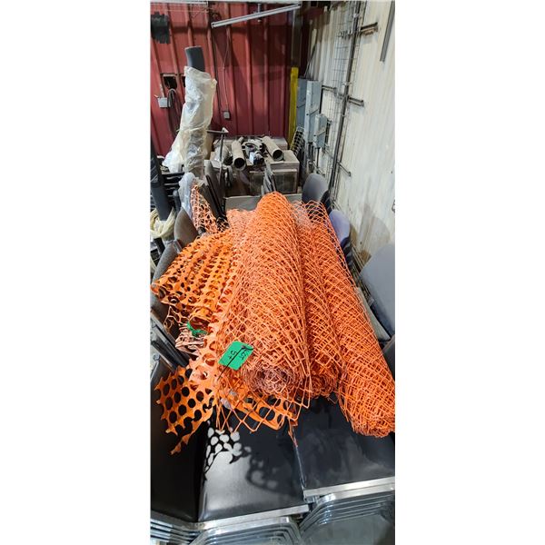 CONSTRUCTION FENCING PLASTIC ORANGE APPROX 8 ROLLS- VARIOUS LENGTHS LOCATED IN FORT MCMURRAY