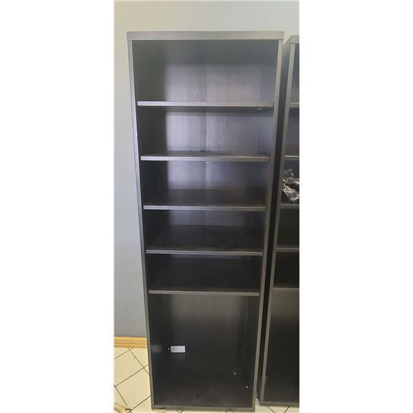 BLACK SHELVING UNIT C/W SHELVES