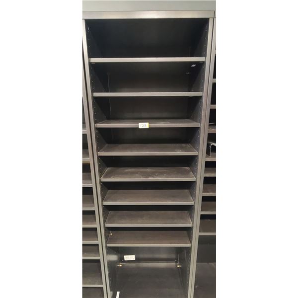 BLACK SHELVING UNIT C/W SHELVES