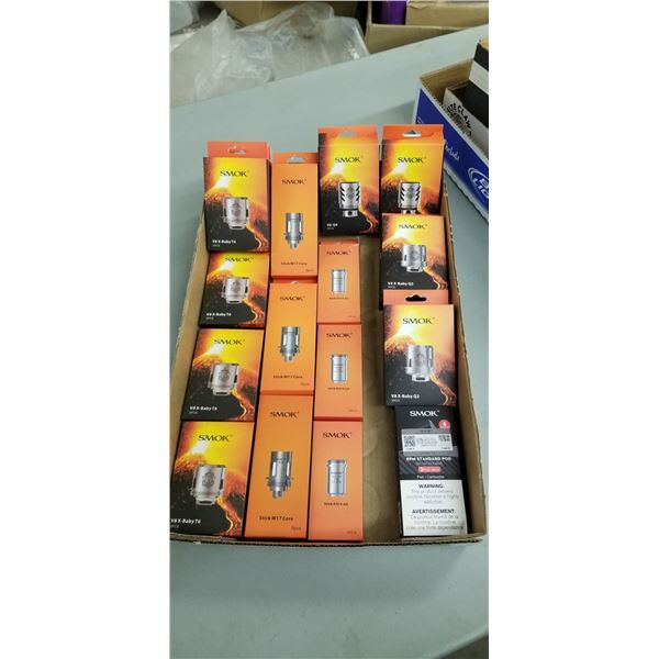 SMOK ASSORTED VAPE COILS & RPM STANDARD COIL, V8 X-BABY T6 QTY 5, V8 X-BABY Q2 QTY 3, V8-BABY Q4 QTY