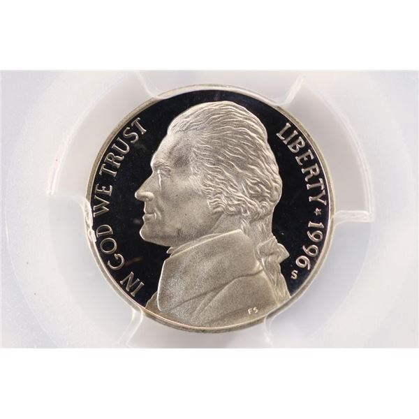 1996-S JEFFERSON NICKEL PCGS PR69 DCAM