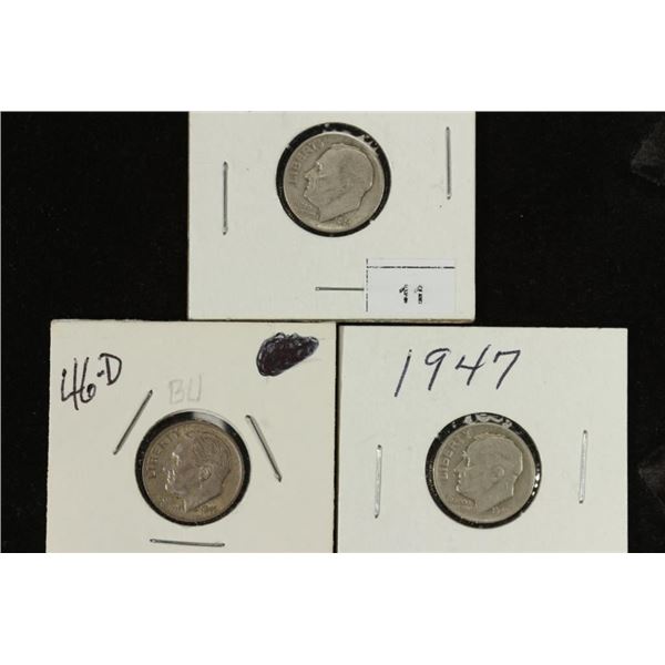 1946,46-D & 47 SILVER ROOSEVELT DIMES
