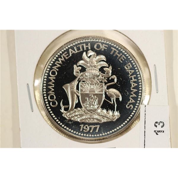 1977 BAHAMAS SILVER PROOF DOLLAR .4466 OZ. ASW