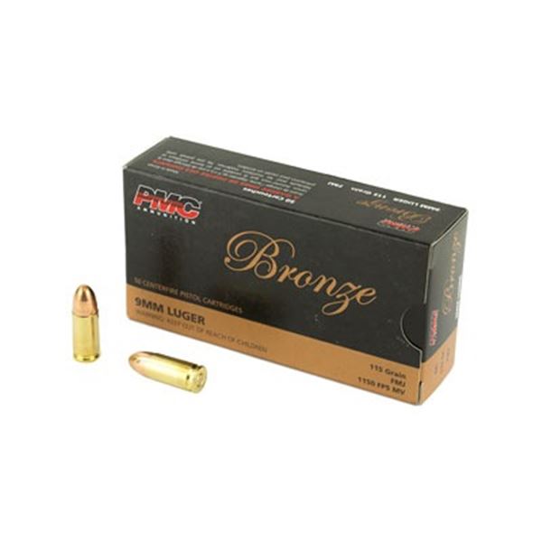 PMC BRNZ 9MM 115GR FMJ - 50 RDS
