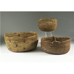 BASKETRY NESTED COILED BASKETS NEZ PERCE
