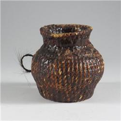 GREAT BASIN/NAVAJO PINE PITCH BASKETRY JUG