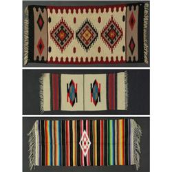 3 MEXICAN AND CHIMAYO WEAVINGS 1950S