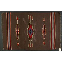 LARGE CHIMAYO WEAVING THROW 1950S