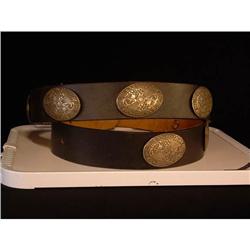CONTEMPORARY CONCHA CONCHO BELT SILVER & LEATHER