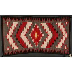 NAVAJO RED ORANGE WOOL WEAVING 1950S