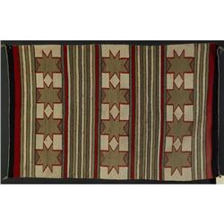 NAVAJO WOOL WEAVING STARS STRIPES 20TH C.
