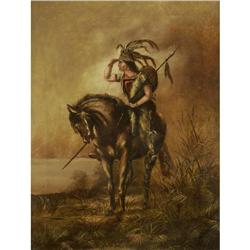 OIL NATIVE ON HORSEBACK