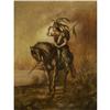 Image 1 : OIL NATIVE ON HORSEBACK