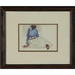 R.C. GORMAN LITHOGRAPH WOMAN WITH CONCHO