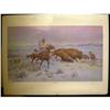 Image 1 : OFFSET LITHOGRAPH: Ace Powell  MT. Titled ''Buffalo Hunt''