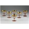 Image 1 : 6 PINK AND GILT DEPRESSION GLASS STEMMED DISHES
