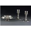 Image 1 : STERLING WEIGHTED CANDLESTICKS AND BOWL