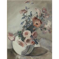 WATERCOLOR PAUL J. IMMEL FLOWER ARRANGEMENT