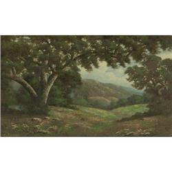 OIL RICHARD DETREVILLE SAN FRANCISCO OAK TREES