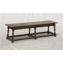 QUEEN ANNE STYLE OAK LONG BENCH