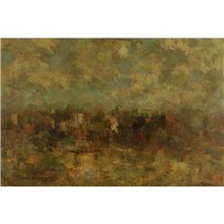 ACRYLIC RUSSELL W. FROST SEATTLE SKYLINE