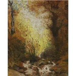 PASTEL MID-CENTURY AUTUMN LANDSCAPE