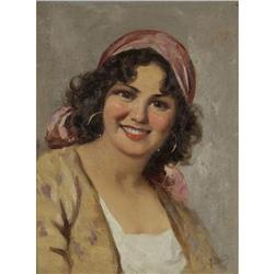 OIL GINO FRATTINI ITALIAN GIRL