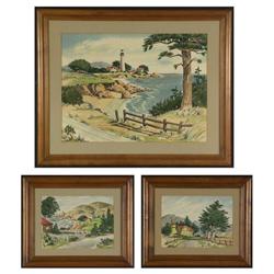 THREE LITHOGRAPHS FRANK SERRATONI COAST SCENES