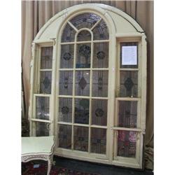 8 FT TALL! ARCHITECTURAL STAINED GLASS WINDOW