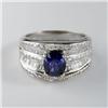 Image 1 : SAPPHIRE, DIAMOND & 18K WHITE GOLD LADY'S RING