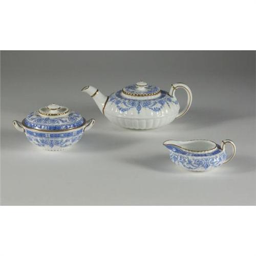WEDGWOOD BLUE AND WHITE PORCELAIN TEA SET