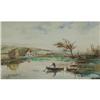 Image 1 : WATERCOLOR ALICE DOW BEEK VILLAGE FERRY