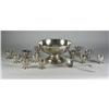 Image 1 : NICKLE SILVER PUNCH BOWL 12 CUPS, LADLE