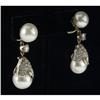 Image 1 : DIAMOND, SOUTH SEAS PEARL, & PLATINUM EARRINGS